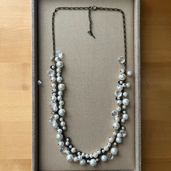 Pearl and Crystal Drops Long Necklace - Chloe + Isabel - Picture 1 of 5
